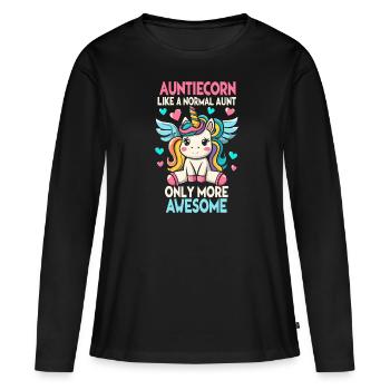 Tante, Tante, Licorne - T-shirt manches longues Premium bio Femme - noir - Devant - Julia (174cm)