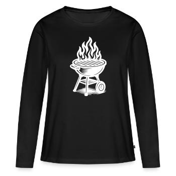 Grill Feuer Grillen - Frauen Premium Bio Langarmshirt - Schwarz - Vorne - Julia (174cm)