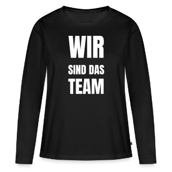 Nous sommes l’équipe - T-shirt manches longues Premium bio Femme - noir - Devant - Julia (174cm)