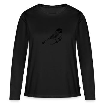 b i r d560 - Frauen Premium Bio Langarmshirt - Schwarz - Vorne - Julia (174cm)