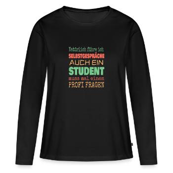 Student - Frauen Premium Bio Langarmshirt - Schwarz - Vorne - Julia (174cm)