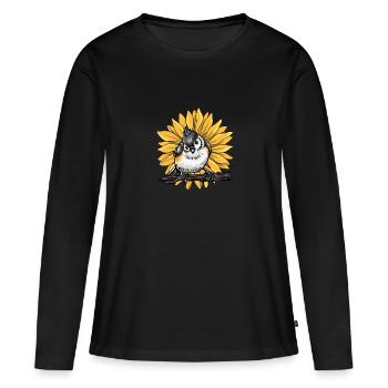 Observation des oiseaux Illustration des oiseaux Amour des animaux - T-shirt manches longues Premium bio Femme - noir - Devant - Julia (174cm)