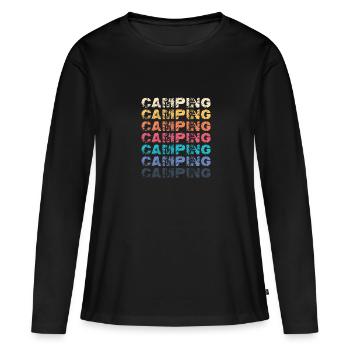 Camping Feu de camp Outdoor Adventure Lover Cam - T-shirt manches longues Premium bio Femme - noir - Devant - Julia (174cm)