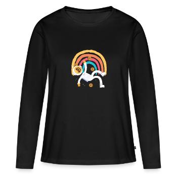 Bitcoin Robot Btc Blockchain Lovers Crypto Tr - T-shirt manches longues Premium bio Femme - noir - Devant - Julia (174cm)