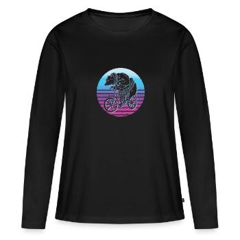 Drôle de vélo Vélo Vélo Biker Bmx Fun Lie - T-shirt manches longues Premium bio Femme - noir - Devant - Julia (174cm)