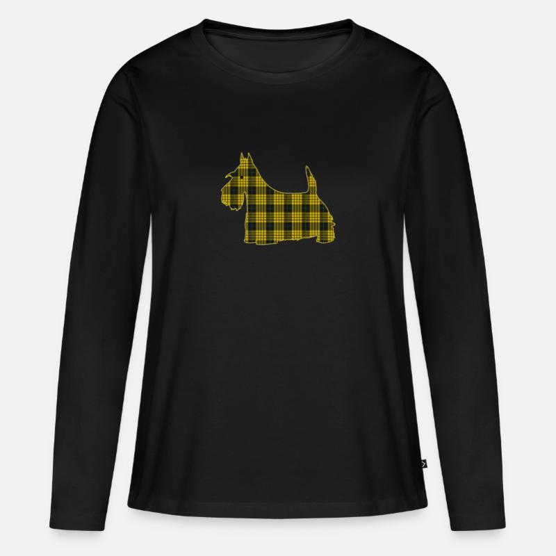 Scottie schottisch - Frauen Premium Bio Langarmshirt - Schwarz