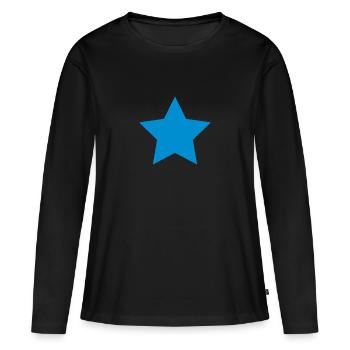 Stern Blau - Frauen Premium Bio Langarmshirt - Schwarz - Vorne - Julia (174cm)