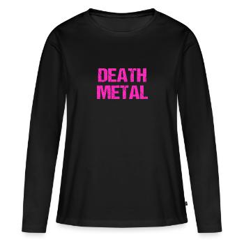 Lustige Death Metal Regenbogenfarben Metalhead - Frauen Premium Bio Langarmshirt - Schwarz - Vorne - Julia (174cm)