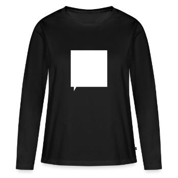 bulle carrée - T-shirt manches longues Premium bio Femme - noir - Devant - Julia (174cm)