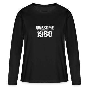 Né en 1960 1960 - T-shirt manches longues Premium bio Femme - noir - Devant - Julia (174cm)