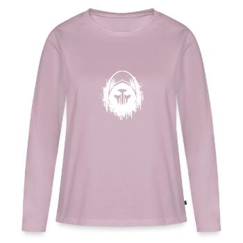 Scary Halloween Ghost Head Under Robe - Women's Premium Organic Long Sleeve Shirt - dusky pink - Front - Julia (174cm)