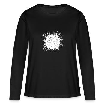 Des gouttes d’huile qui éclaboussent la surface - T-shirt manches longues Premium bio Femme - noir - Devant - Julia (174cm)