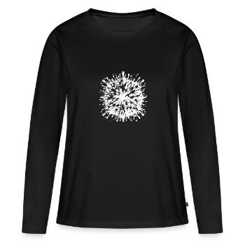 Viele Öl Tropfen die in alle Richtung zerspritzen - Frauen Premium Bio Langarmshirt - Schwarz - Vorne - Julia (174cm)
