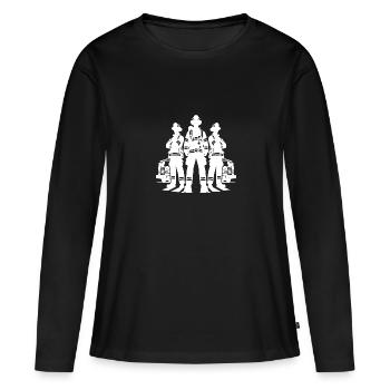 Feuerwehrmänner im Einsatz Porträt - Frauen Premium Bio Langarmshirt - Schwarz - Vorne - Julia (174cm)