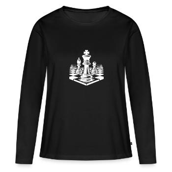 Chessboard with chess pieces king and bishop - Women's Premium Organic Long Sleeve Shirt - black - Front - Julia (174cm)