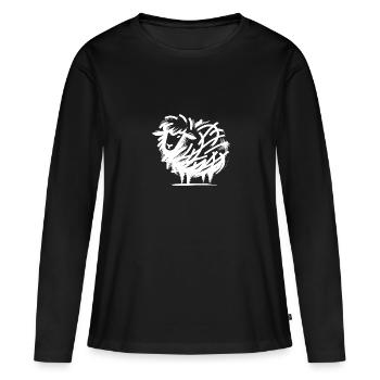 Dessin de mouton ludique dessin animé dessin au trait - T-shirt manches longues Premium bio Femme - noir - Devant - Julia (174cm)