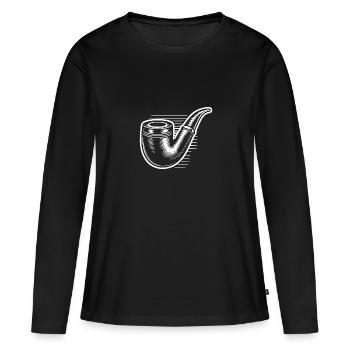 Die stille Kunst des Rauchen alte Pfeifenraucher - Frauen Premium Bio Langarmshirt - Schwarz - Vorne - Julia (174cm)