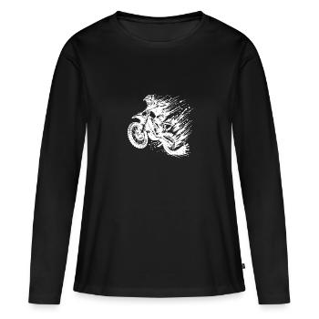 Enduro Motocross mit Matsch und Schlamm - Frauen Premium Bio Langarmshirt - Schwarz - Vorne - Julia (174cm)