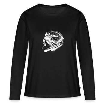 Poudreuse extrême et action sur les pistes - T-shirt manches longues Premium bio Femme - noir - Devant - Julia (174cm)