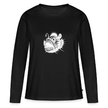 Creepy frogfish from the deep sea - Women's Premium Organic Long Sleeve Shirt - black - Front - Julia (174cm)