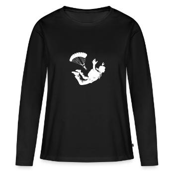 Formation en chute libre parachutiste amateur - T-shirt manches longues Premium bio Femme - noir - Devant - Julia (174cm)