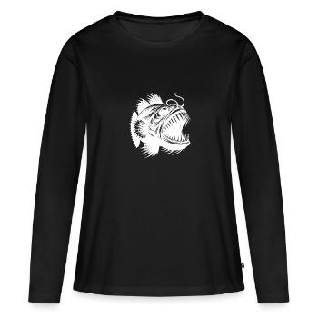 Menacing frogfish from the dark depths - Women's Premium Organic Long Sleeve Shirt - black - Front - Julia (174cm)