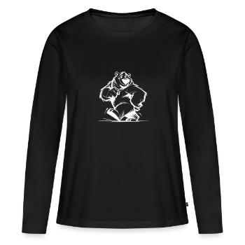 L’ours polaire trait par trait pour devenir un personnage préféré - T-shirt manches longues Premium bio Femme - noir - Devant - Julia (174cm)