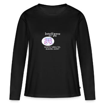 Intelligence et sous-vêtements - T-shirt manches longues Premium bio Femme - noir - Devant - Julia (174cm)