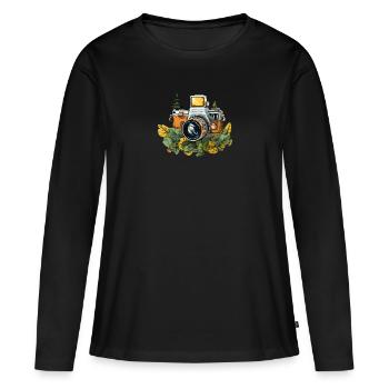 Camera, Photographer, Photography, Filmmaker - Women's Premium Organic Long Sleeve Shirt - black - Front - Julia (174cm)