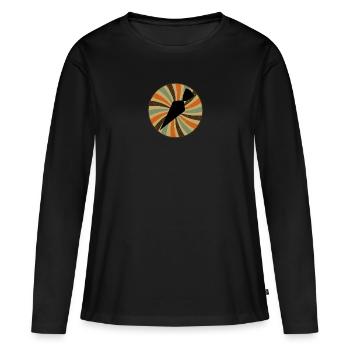 Gâteaux Pâtisserie Gâteaux - T-shirt manches longues Premium bio Femme - noir - Devant - Julia (174cm)