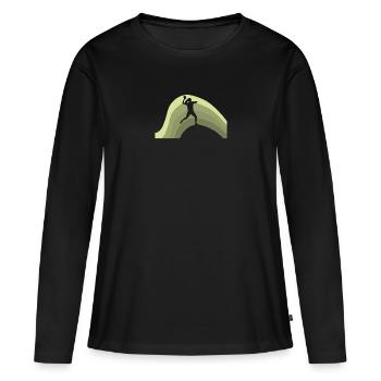Équipe de Dodgeball Équipe de Dodgeball - T-shirt manches longues Premium bio Femme - noir - Devant - Julia (174cm)