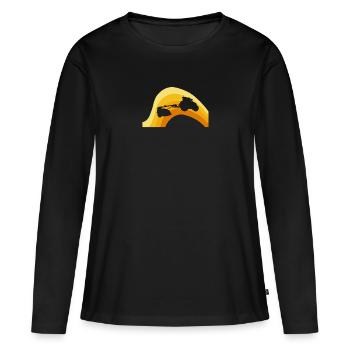Agriculture Agriculture Ferme - T-shirt manches longues Premium bio Femme - noir - Devant - Julia (174cm)