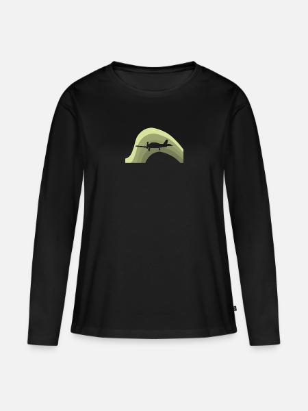 Aerospace Luftfahrt - Frauen Premium Bio Langarmshirt - Schwarz