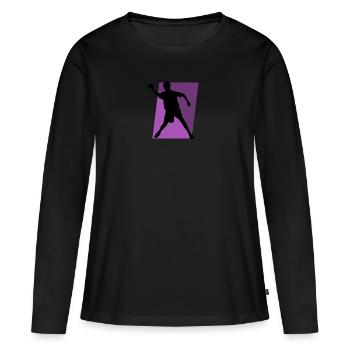 Ballon chasseur Ballon chasseur Équipe de ballon chasseur Ballon chasseur - T-shirt manches longues Premium bio Femme - noir - Devant - Julia (174cm)