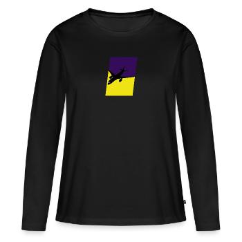 Aerospace Engineering Luftfahrt Aerospace - Frauen Premium Bio Langarmshirt - Schwarz - Vorne - Julia (174cm)