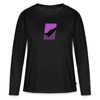 Aerospace Engineering Flugzeug Aerospace - Frauen Premium Bio Langarmshirt - Schwarz - Vorne - Julia (174cm)