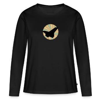 Luftfahrt Flugzeug - Frauen Premium Bio Langarmshirt - Schwarz - Vorne - Julia (174cm)