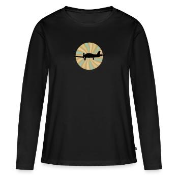 Aviator Pilot Aviation - Women's Premium Organic Long Sleeve Shirt - black - Front - Julia (174cm)