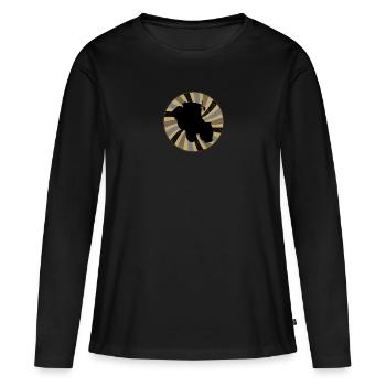 Agriculture paysanne - T-shirt manches longues Premium bio Femme - noir - Devant - Julia (174cm)
