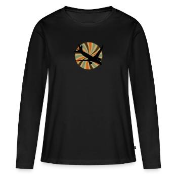 Pilote d’aviateur - T-shirt manches longues Premium bio Femme - noir - Devant - Julia (174cm)