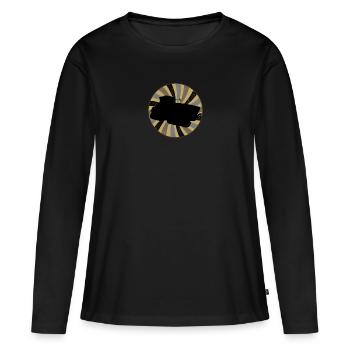 Récolte agricole - T-shirt manches longues Premium bio Femme - noir - Devant - Julia (174cm)