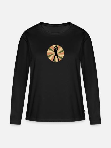 Übung Cardio - Frauen Premium Bio Langarmshirt - Schwarz