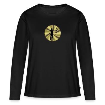 Archer Bow Longbow - T-shirt manches longues Premium bio Femme - noir - Devant - Julia (174cm)