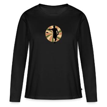Frisbee Disc Sportart - Frauen Premium Bio Langarmshirt - Schwarz - Vorne - Julia (174cm)