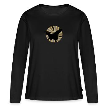 Pilote Pilote - T-shirt manches longues Premium bio Femme - noir - Devant - Julia (174cm)