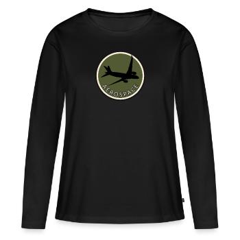 Vol aérospatial - T-shirt manches longues Premium bio Femme - noir - Devant - Julia (174cm)