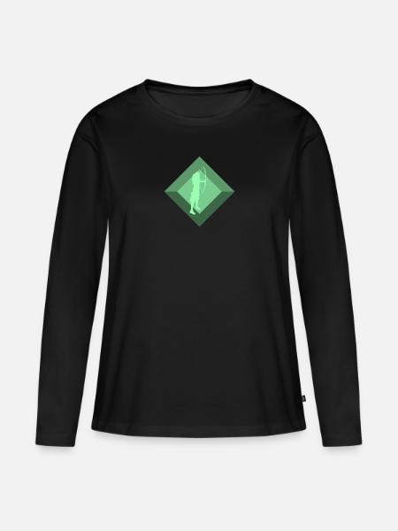 Bogen Bogen Armbrust - Frauen Premium Bio Langarmshirt - Schwarz