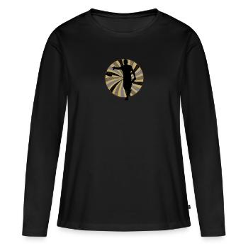 Disc Golf Player Disc Golf Disc - Women's Premium Organic Long Sleeve Shirt - black - Front - Julia (174cm)