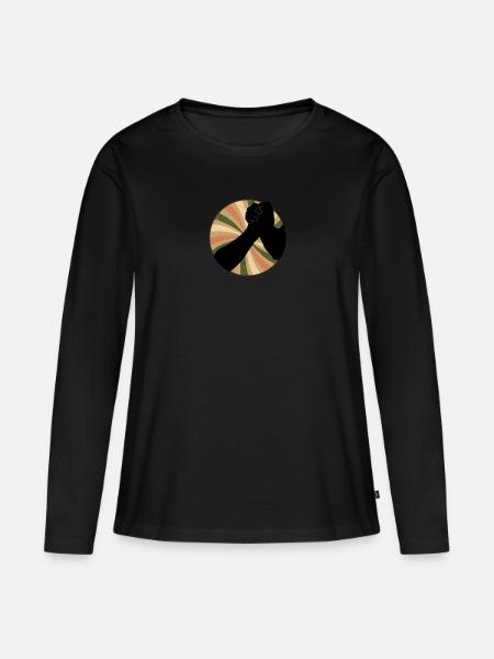 Stark Armdrücken - Frauen Premium Bio Langarmshirt - Schwarz