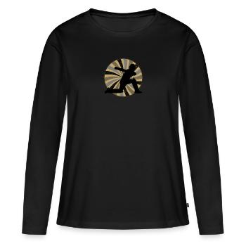 Pitcher Cricketspieler Cricketmannschaft - Frauen Premium Bio Langarmshirt - Schwarz - Vorne - Julia (174cm)